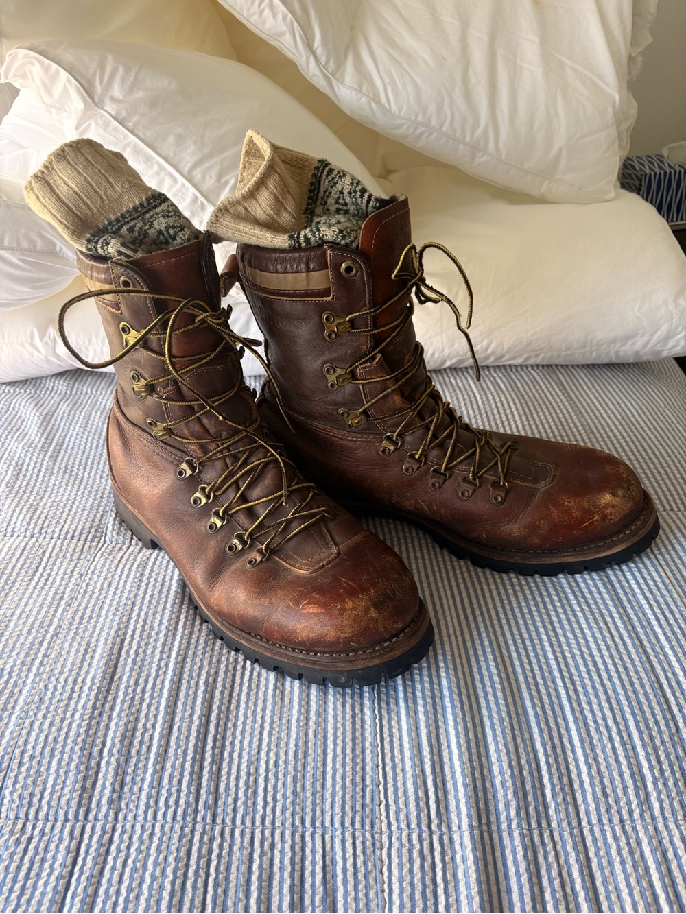 Vintage Herman Survivors Boots Men’s 12 Made USA Leather Vibram Work Hiking